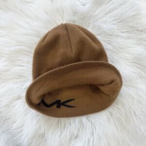 Mens Michael Kors Brown Beanie Skully Logo